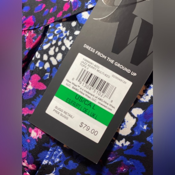 Nine West- Long sleeve floral blouse size L - Picture 8 of 10